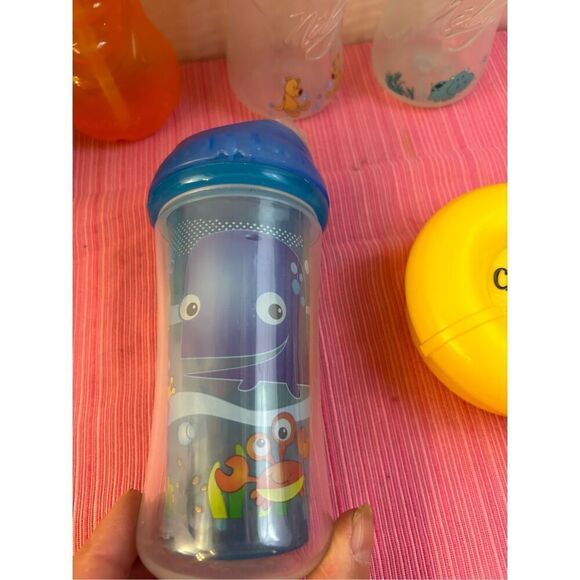 7 Nuby sippy cups lot bonus cheerios travel container - Picture 3 of 5